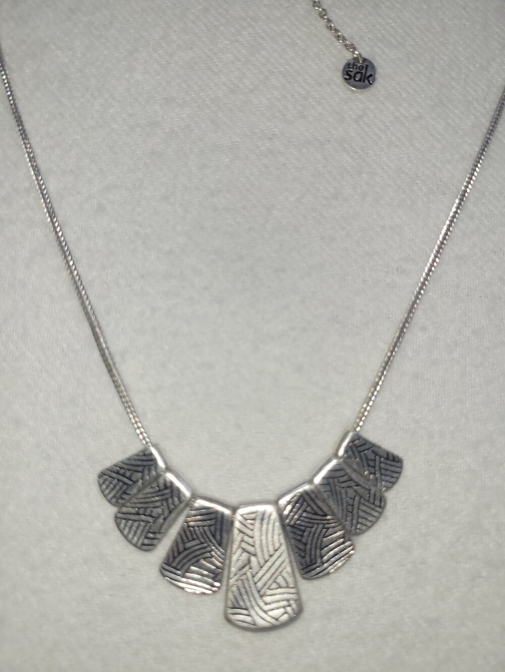 The Sak Silver-Tone Geometric Panel Necklace